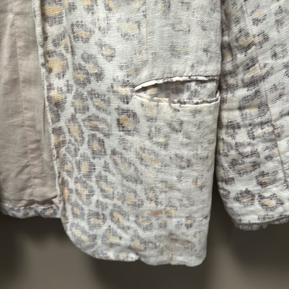 Raquel Allegra Linen Blend Leopard Blazer size 1 - Picture 6 of 9